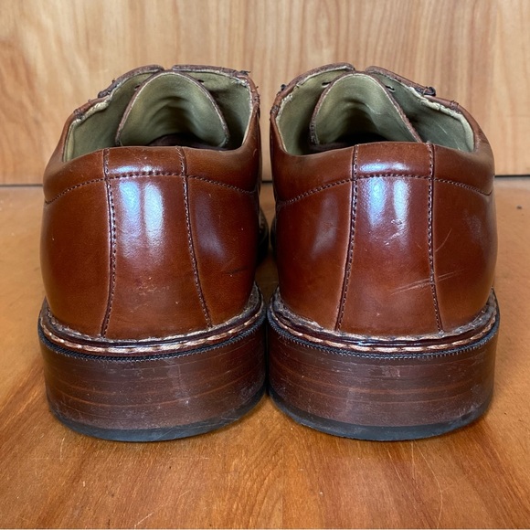 Mens 9 Stacy Adams Square Toe Dress Shoes Brown Leather TSS0438 - Picture 4 of 8